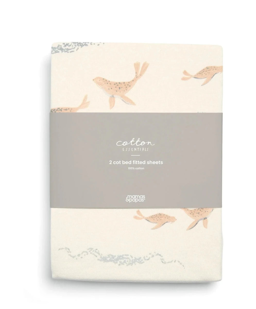 Cotbed Fitted Sheets (Pack of 2) - Seals | Sheet bed | Mamas & Papas for Mamas & Papas LB - Furniture & Nursery