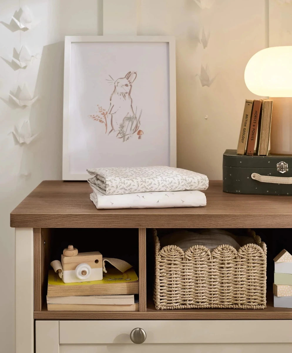 Cotbed Fitted Sheets (Pack of 2) Seed/Leaf - Welcome to the World Seedling | Dreampod | Mamas & Papas for Mamas & Papas LB - Furniture & Nursery