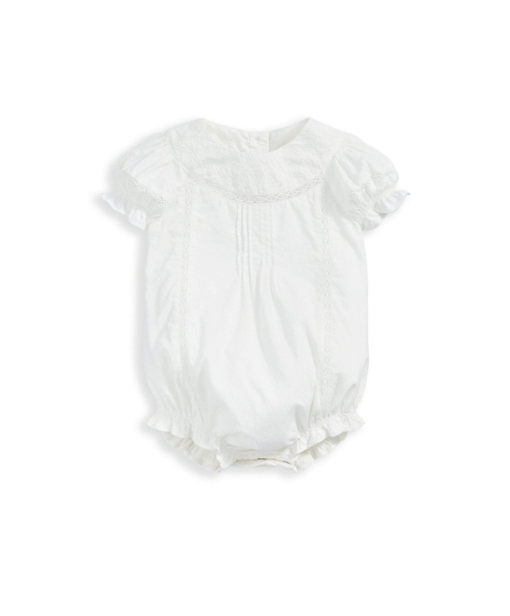Embroidered Romper - White | Romper | Mamas & Papas for Mamas & Papas LB - 6hr