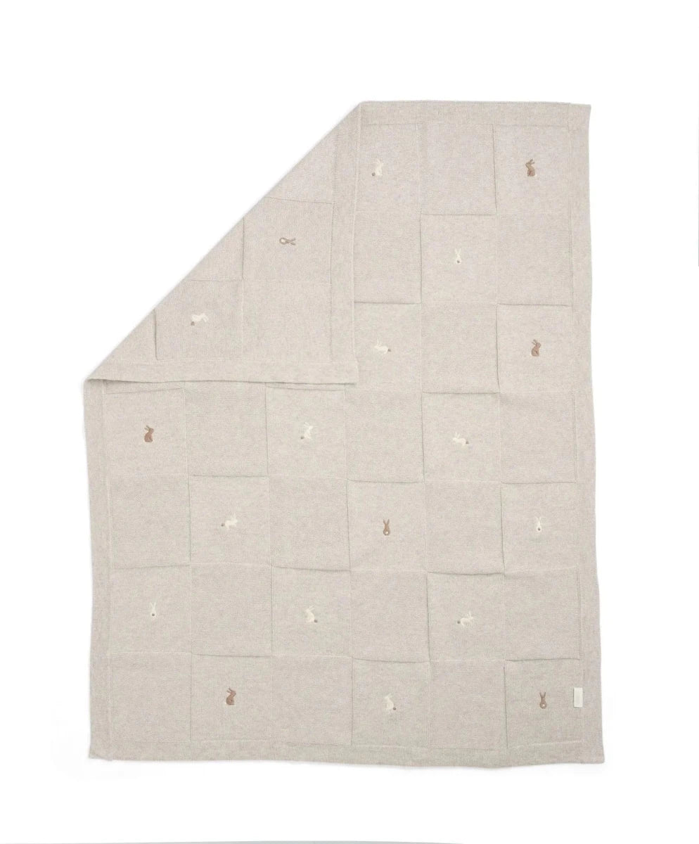 Knitted Blanket - Bunny Grey | Blanket | Mamas & Papas for Mamas & Papas LB - Baby Quilts & Blankets