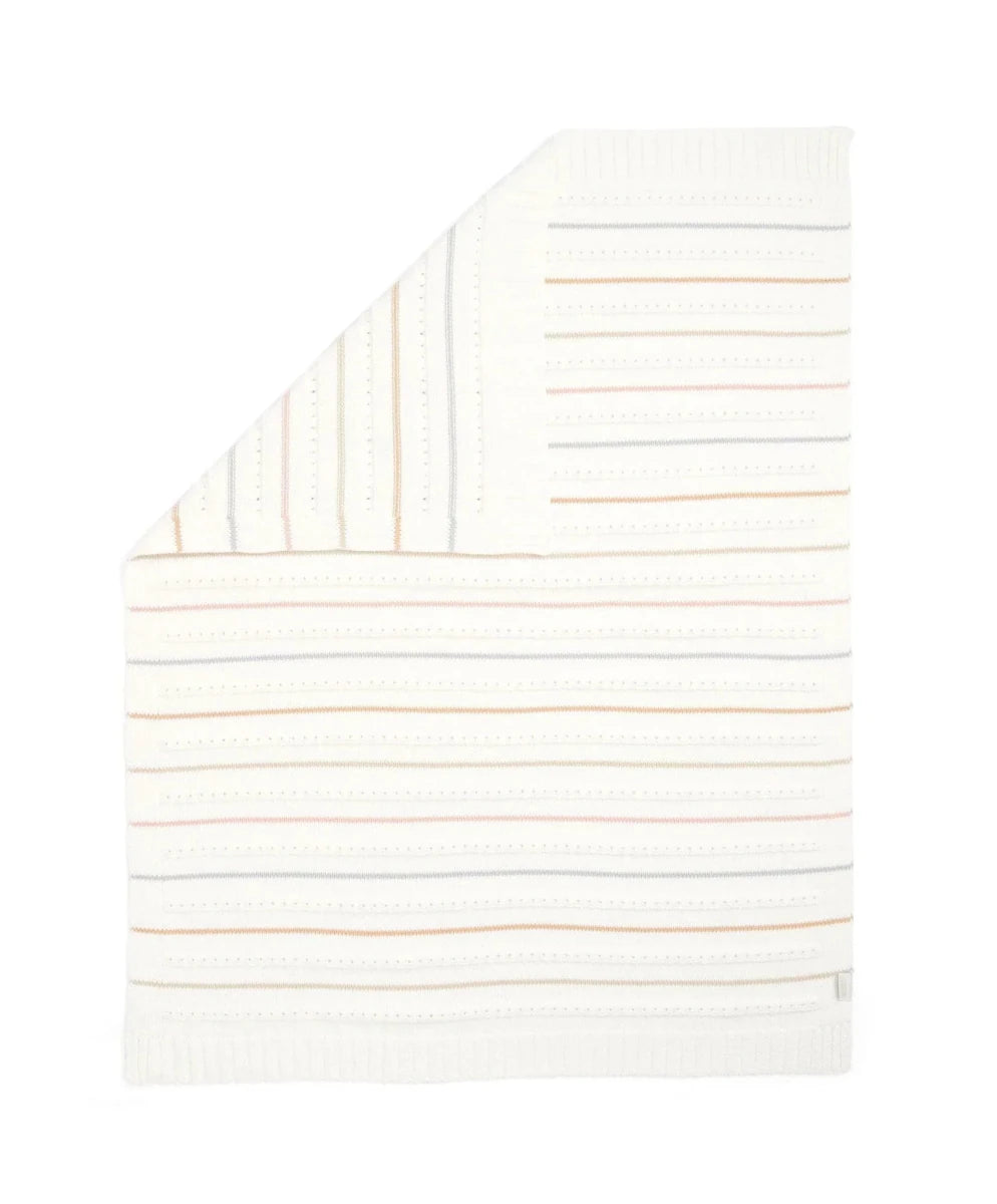 Knitted Blanket - Neutral Stripe | Blanket | Mamas & Papas for Mamas & Papas LB - Baby Quilts & Blankets