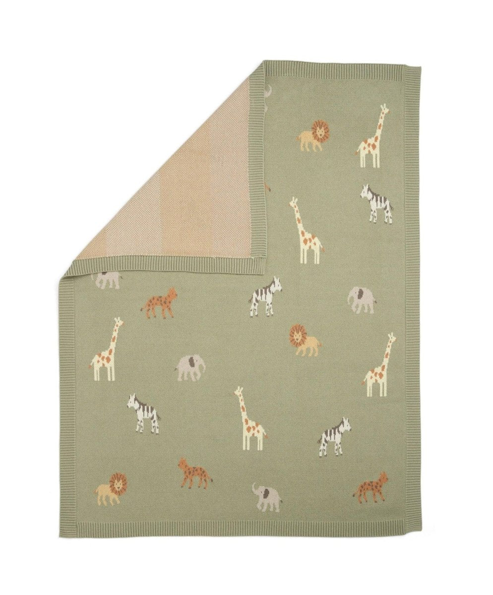 Knitted Blanket - Safari Sage | Blanket | Mamas & Papas for Mamas & Papas LB - Baby Quilts & Blankets