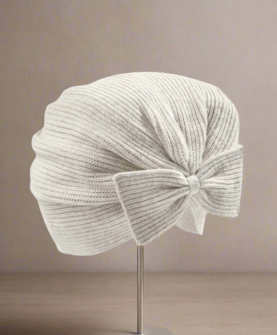 Knitted Cream Hat with Bow | Accessory | Mamas & Papas for Mamas & Papas LB - 6hr