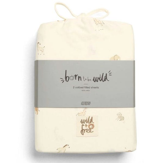 Mamas & Papas Welcome To The World Seedling Cotbed Fitted Sheets (2 Pack) - Bunny/Fox | Mamas & Papas, Babies, Nursing, Sheet