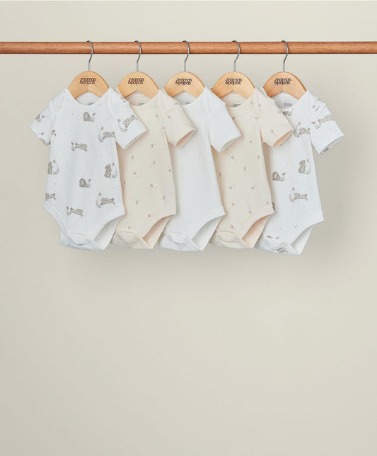 Mamas & Papas Bunny Floral Shortsleeved Bodysuits (Set of 5) | Mamas & Papas, Babies, Nursing, Bodysuit