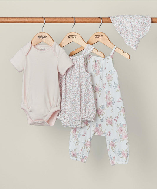 Mamas & Papas Floral Starter Outfit Set (4 Piece) | Mamas & Papas, Babies, Nursing, Set