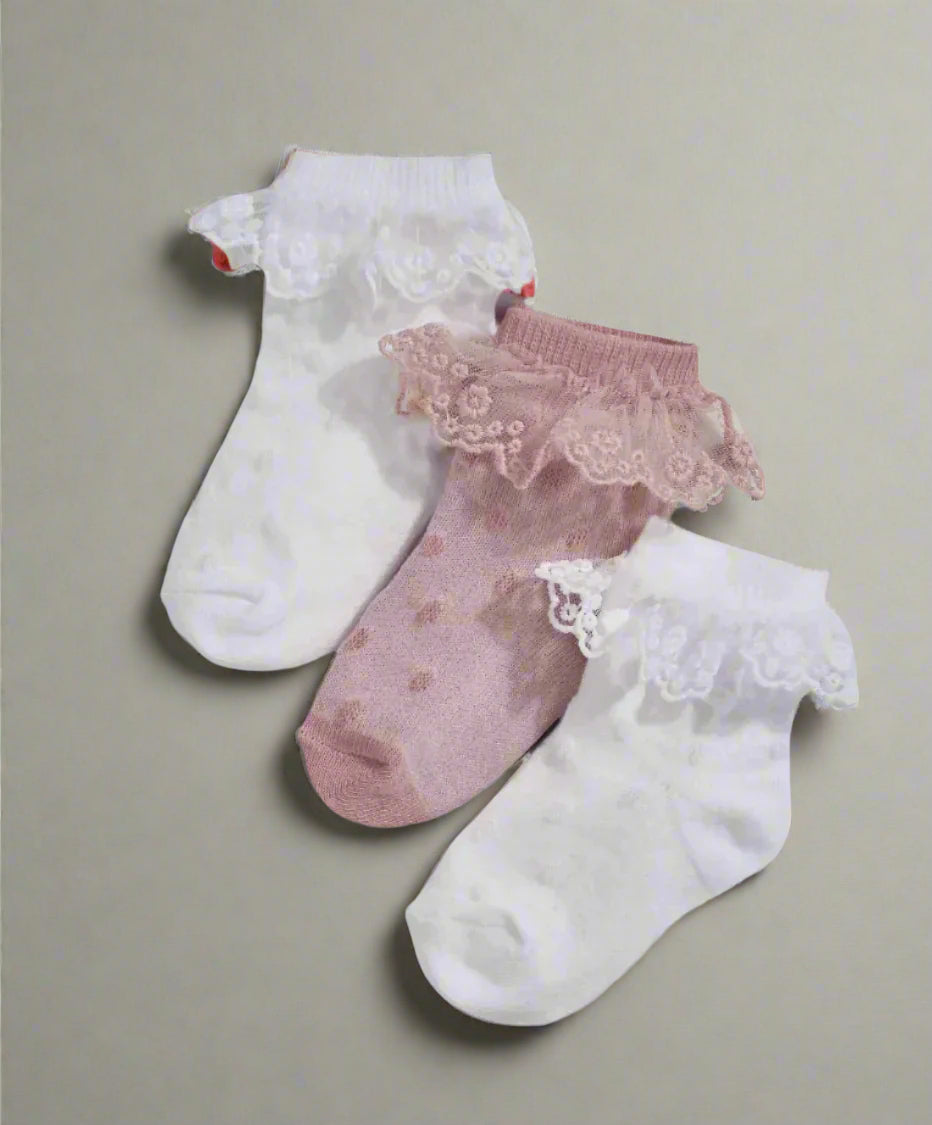 Mamas & Papas Pink Frill Socks Pack of 3 | Mamas & Papas, Babies, Nursing, Accessory