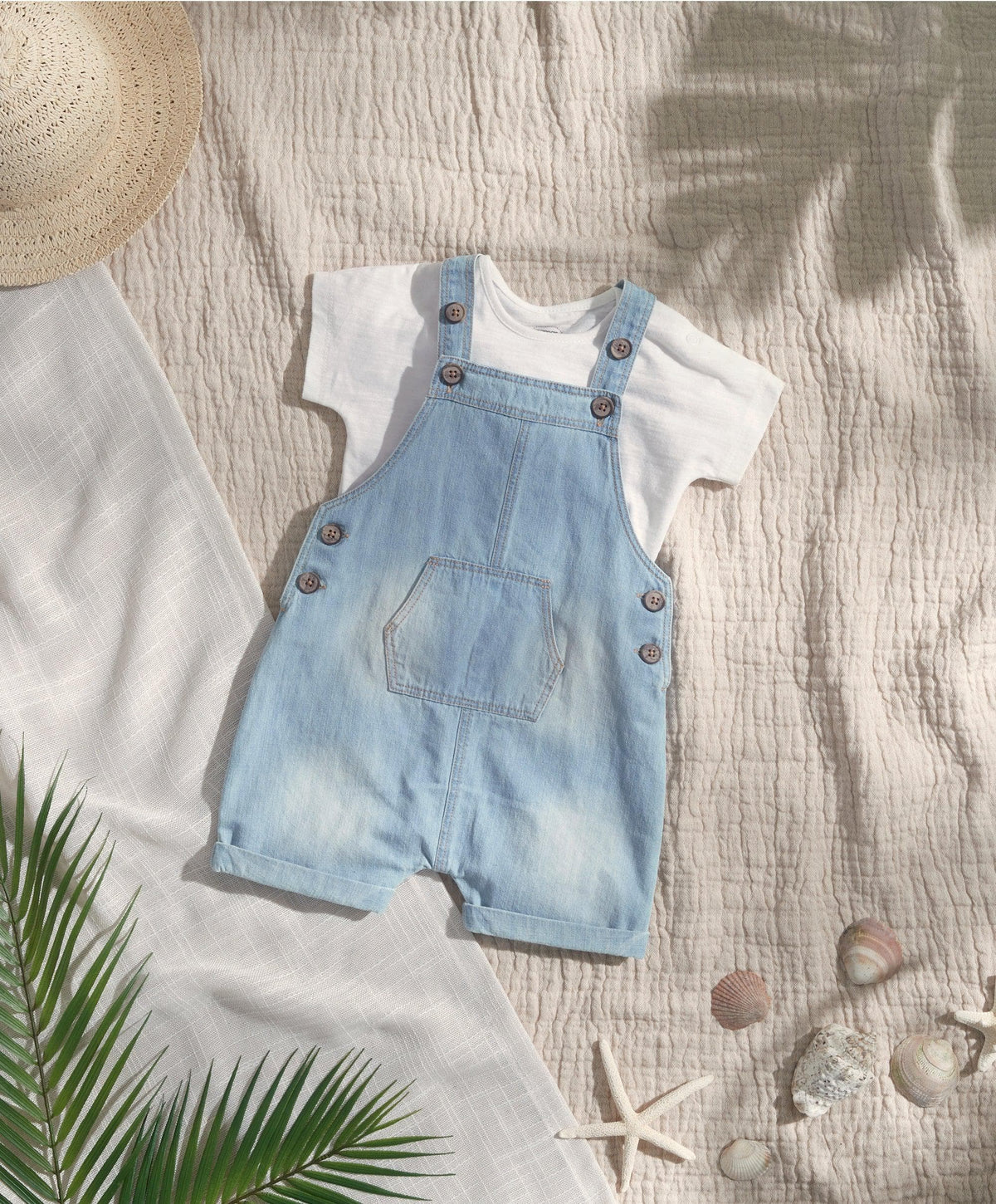 Mamas & Papas Denim Dungarees & White T Shirt - 2 Piece Set | Mamas & Papas, Babies, Nursing, Set