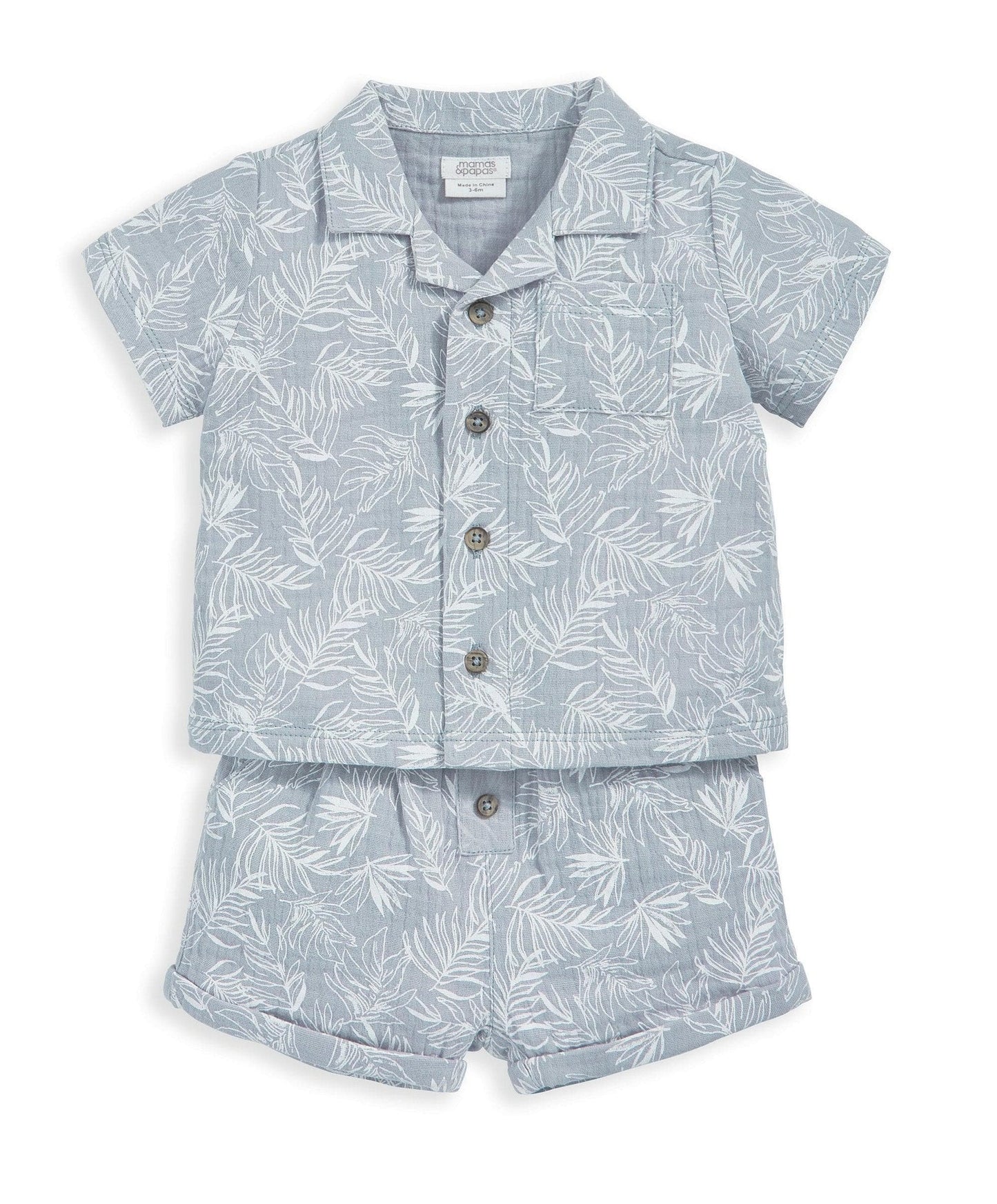 Mamas & Papas Palm Shirt & Shorts Outfit Set | Mamas & Papas, Babies, Nursing, Set