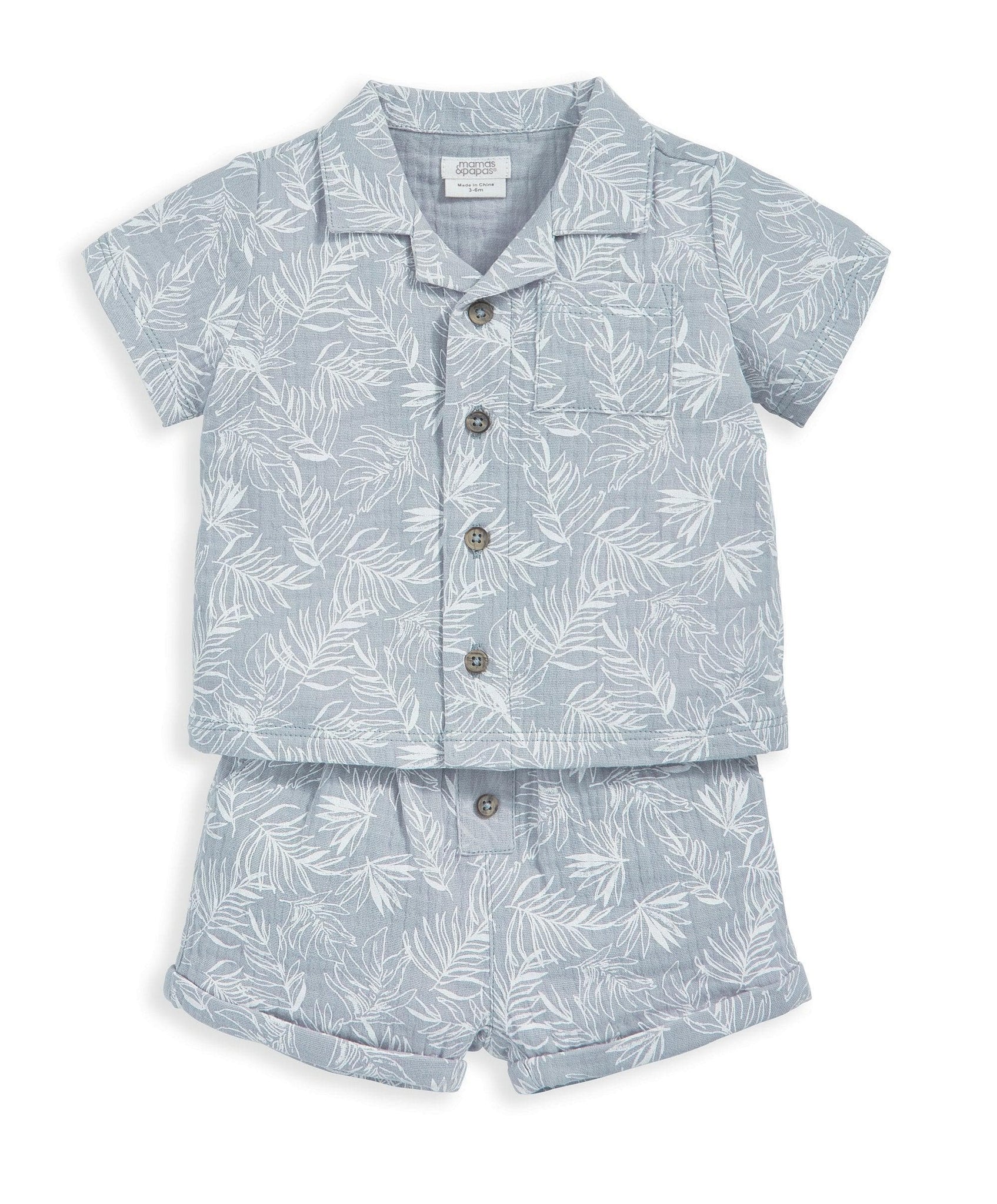 Mamas & Papas Palm Shirt & Shorts Outfit Set | Mamas & Papas, Babies, Nursing, Set