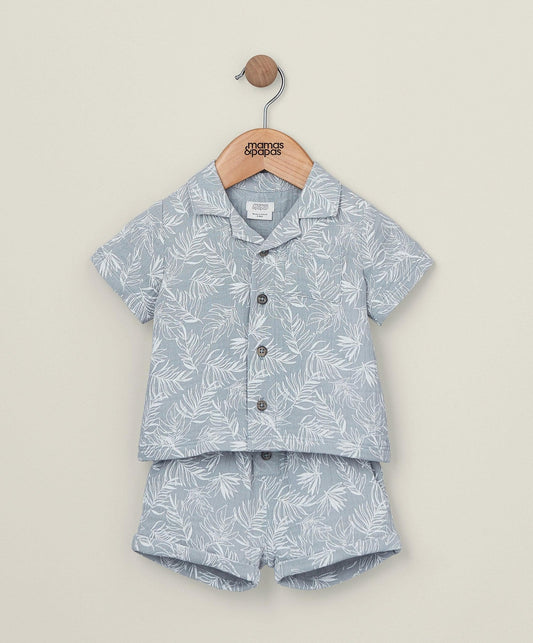 Mamas & Papas Palm Shirt & Shorts Outfit Set | Mamas & Papas, Babies, Nursing, Set