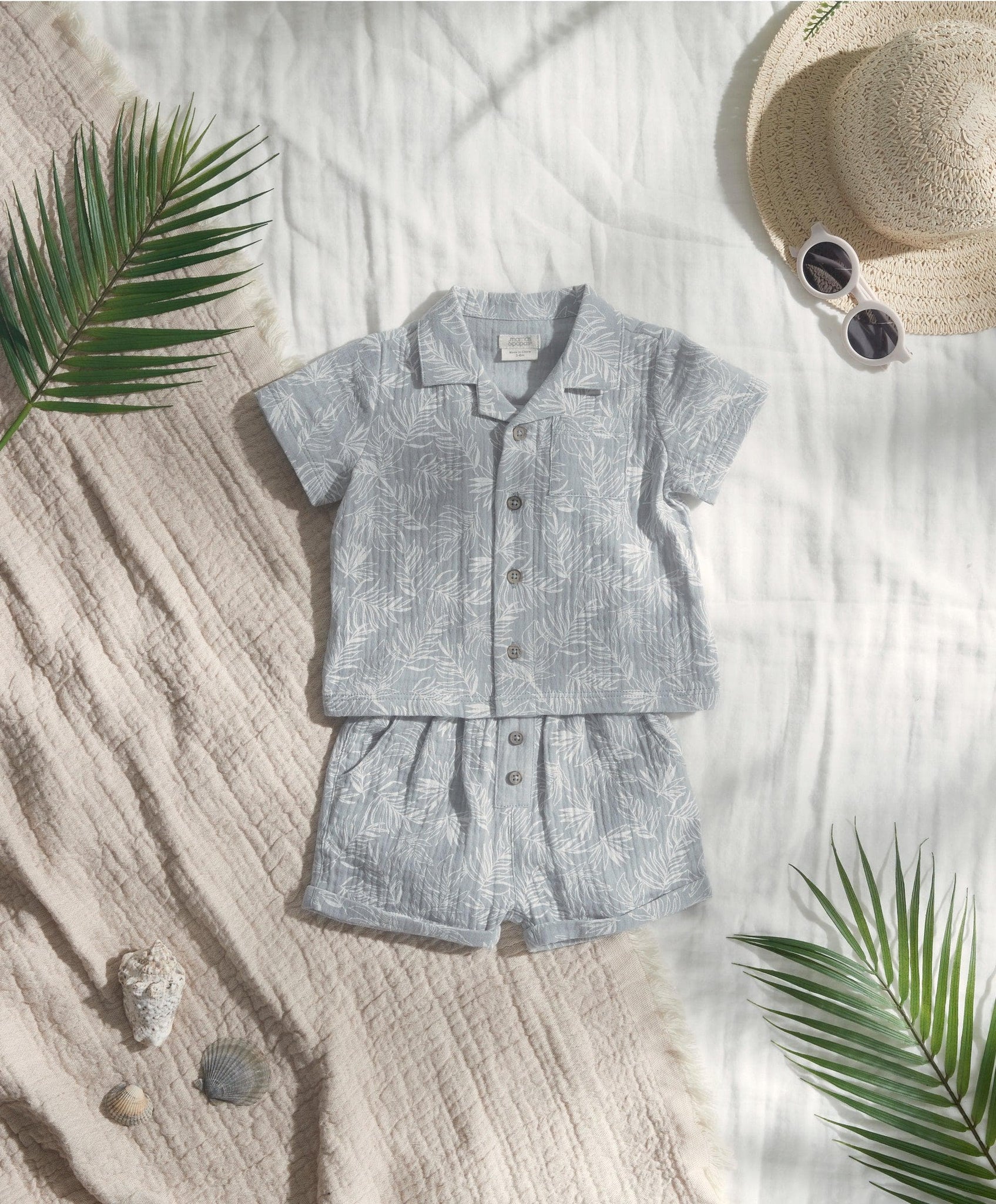 Mamas & Papas Palm Shirt & Shorts Outfit Set | Mamas & Papas, Babies, Nursing, Set