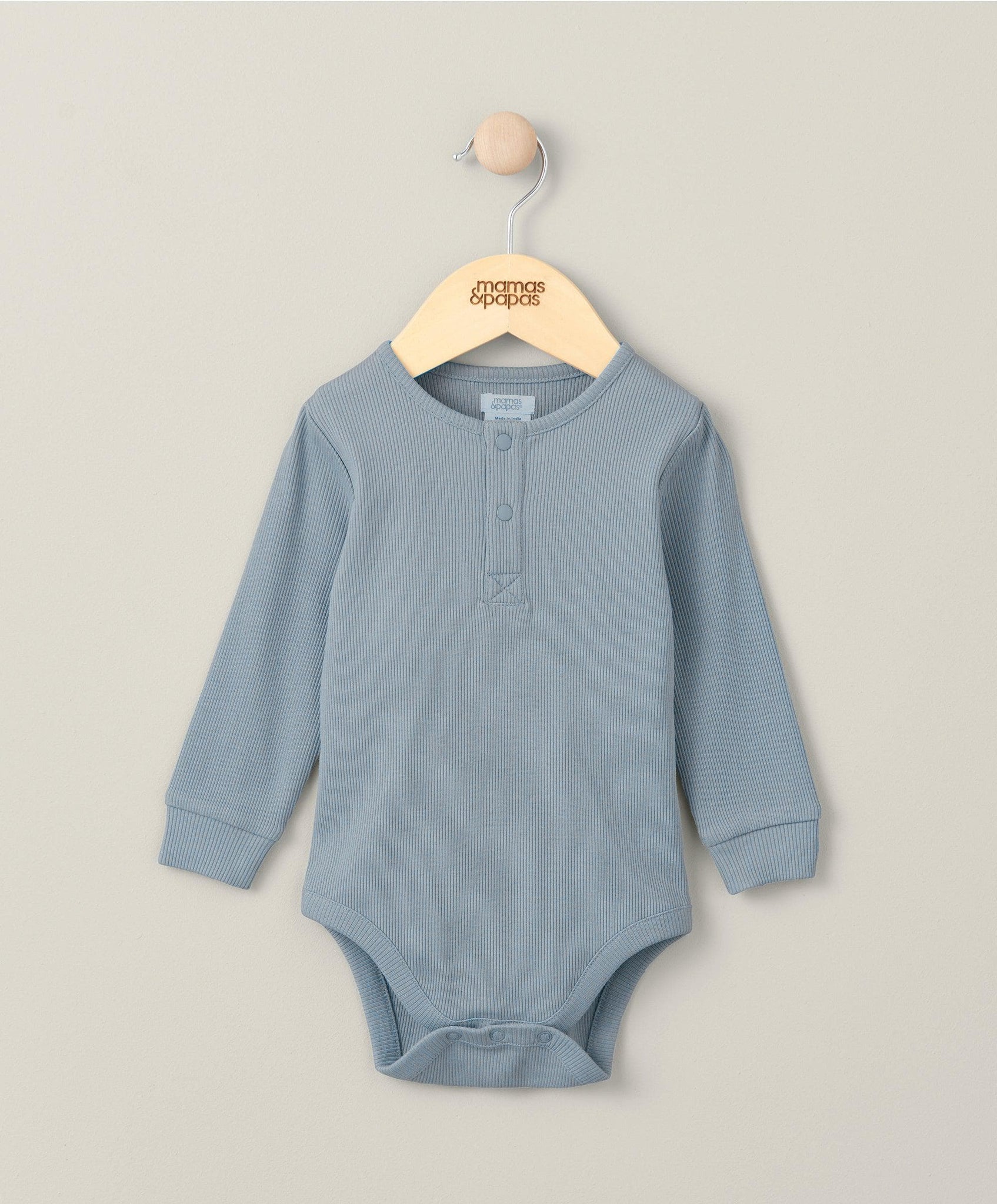 Mamas & Papas Ribbed Bodysuit - Blue | Mamas & Papas, Babies, Nursing, Bodysuit