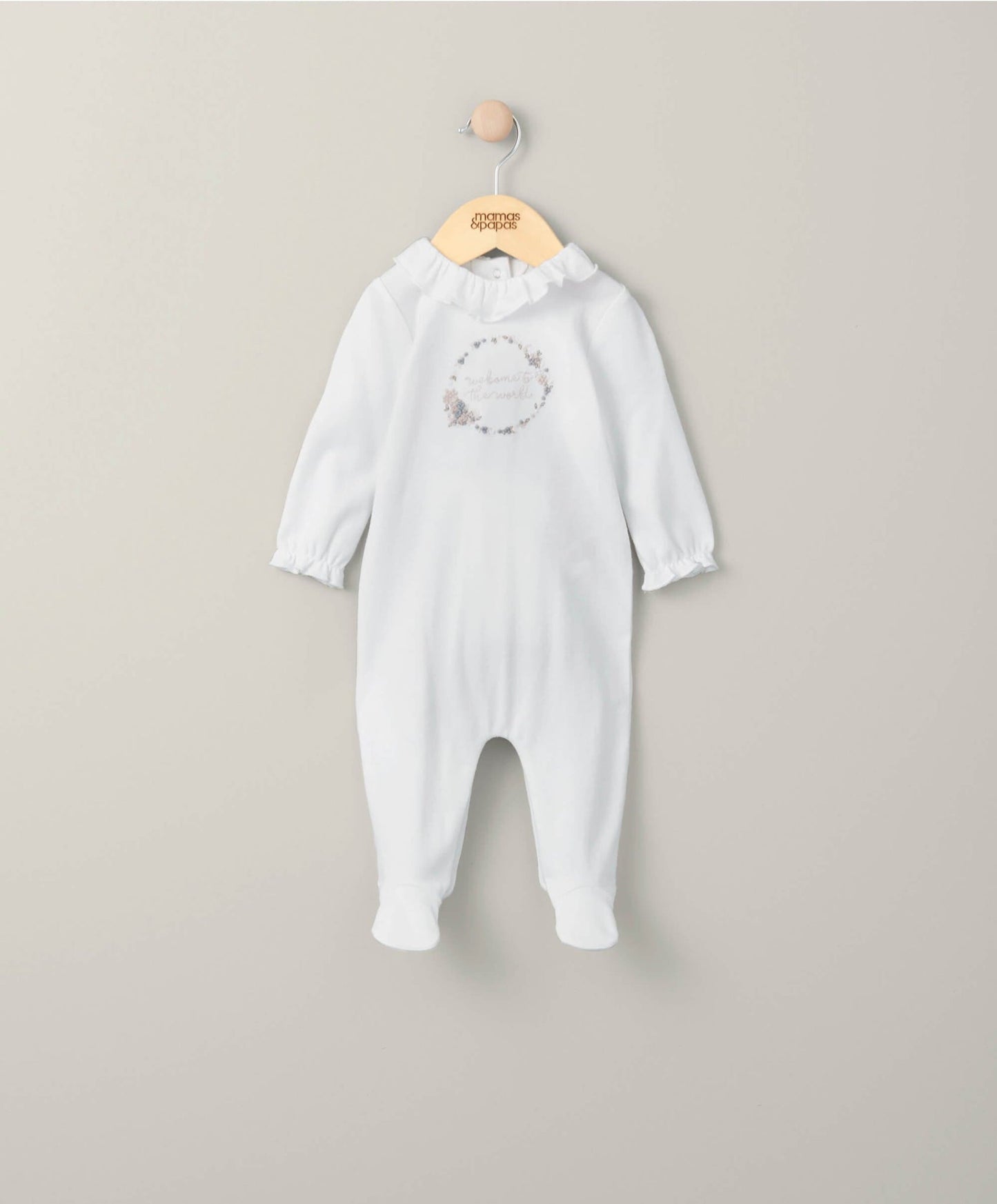 Mamas & Papas Welcome To The World Sleepsuit - White | Mamas & Papas, Babies, Nursing, Sleepsuit