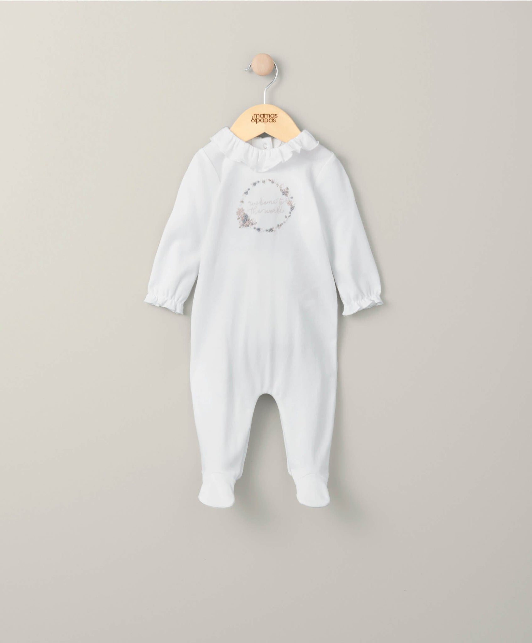 Mamas & Papas Welcome To The World Sleepsuit - White | Mamas & Papas, Babies, Nursing, Sleepsuit