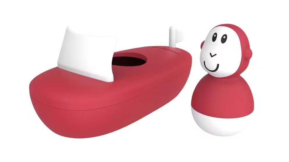 Monkey Boat Set - Red | Bath Toy | Matchstick Monkey for Mamas & Papas LB - Activity & Sensory Toys