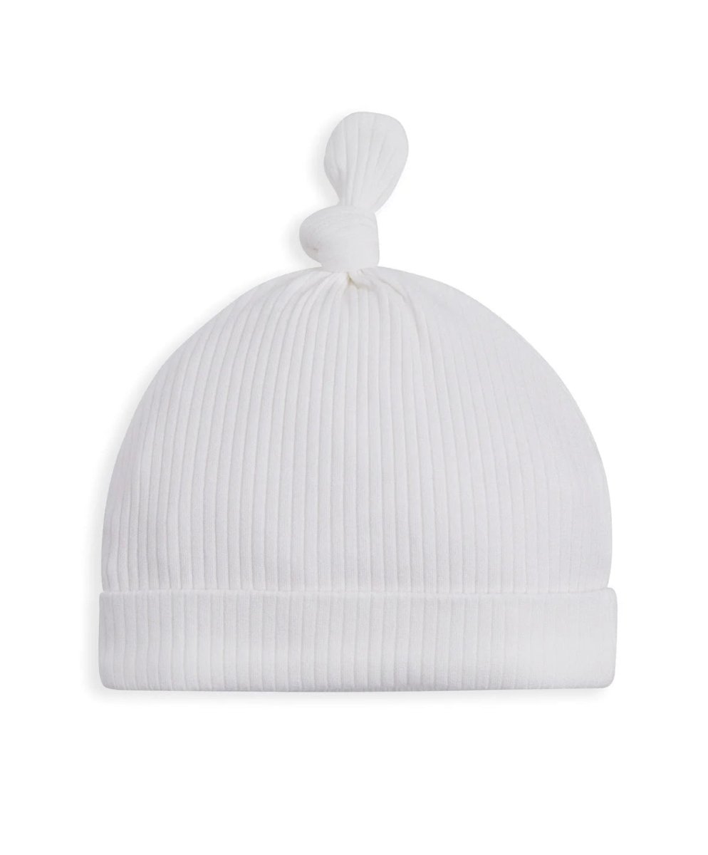 Organic Cotton Ribbed Hat - White | Accessory | Mamas & Papas for Mamas & Papas LB - 6hr