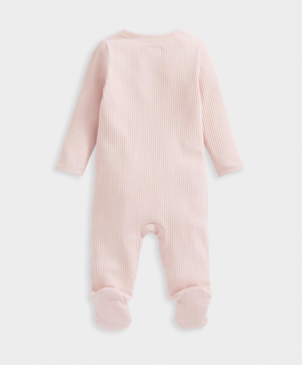 Pink Ribbed Zip Sleepsuit | Sleepsuit | Mamas & Papas for Mamas & Papas LB - 6hr