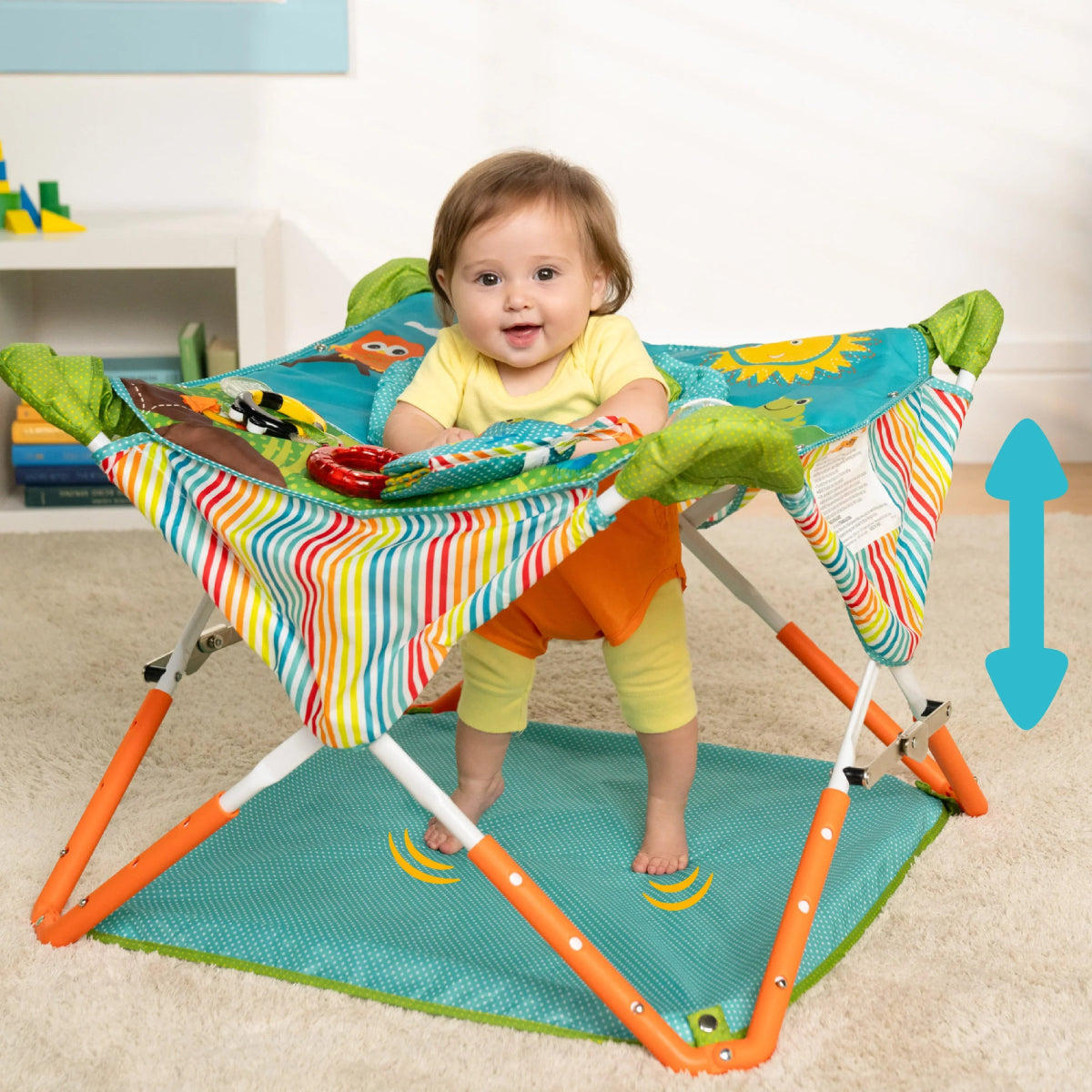 Pop 'N Jump Portable Activity Jumper, Owl Forest | Jumper | Bright Starts for Mamas & Papas LB - Activity & Sensory Toys