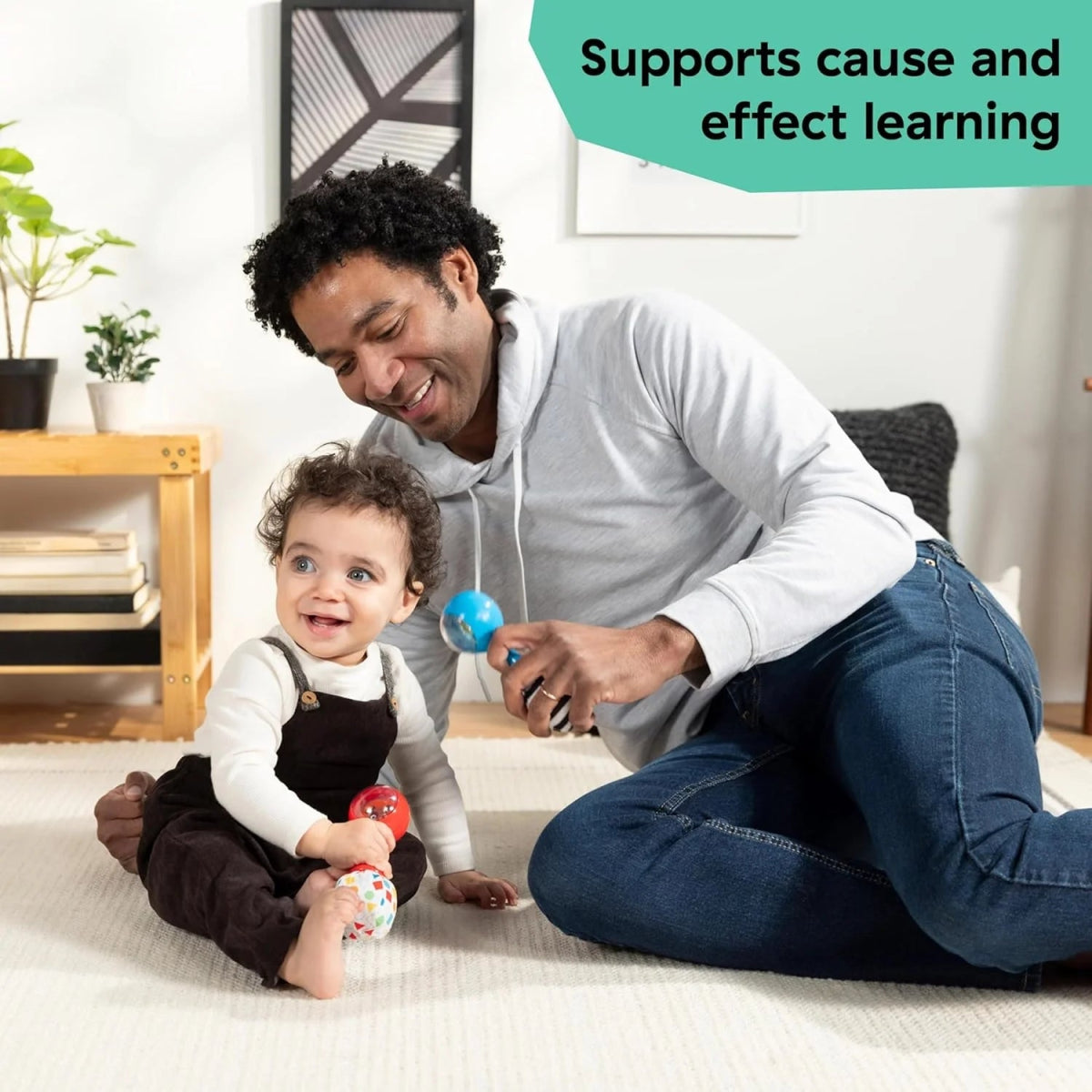 Shake & Groove Toy Maracas for Baby, Instrument Toy Baby Rattle with Soft Ends | Rattle | Baby Einstein for Mamas & Papas LB - 6hr