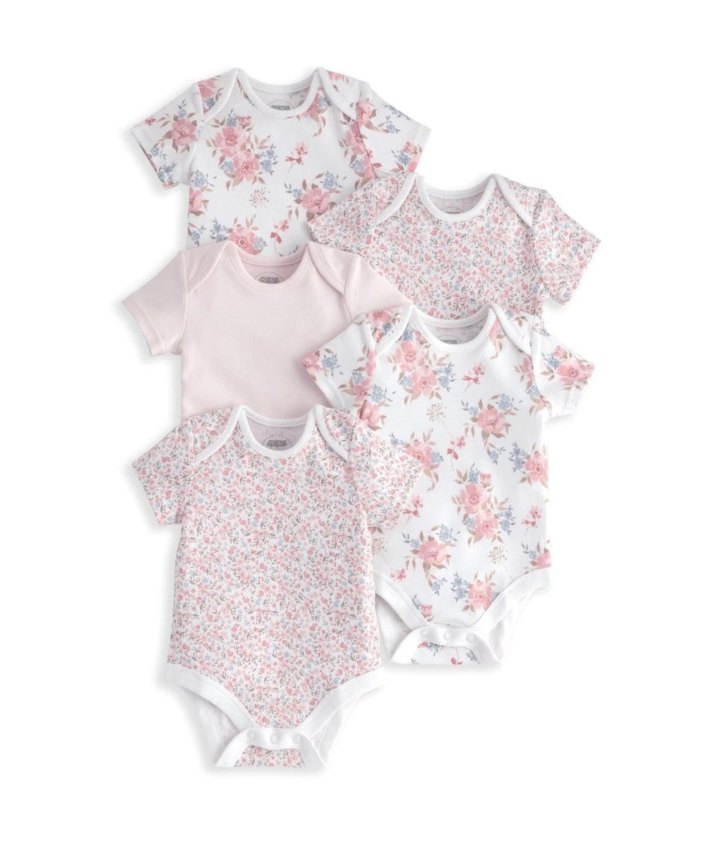 Short Sleeve Bodysuits (Pack of 5) - Floral | Bodysuit | Mamas & Papas for Mamas & Papas LB - 6hr