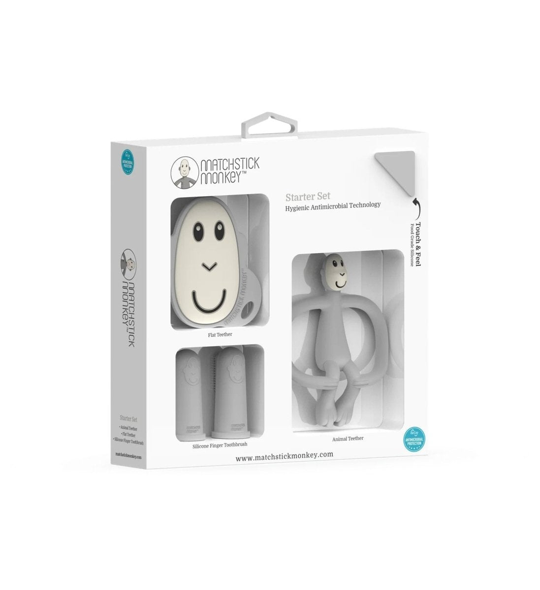 Teething Starter Set - Cool Grey | Teether | Matchstick Monkey for Mamas & Papas LB - Activity & Sensory Toys