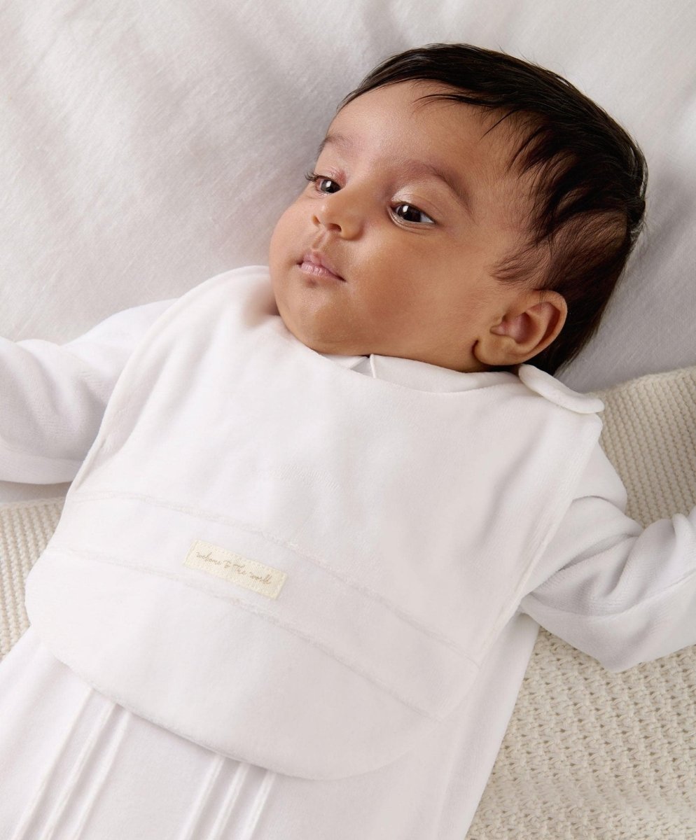 Velour Bib - White | Bib | Mamas & Papas for Mamas & Papas LB - Bibs & Muslins