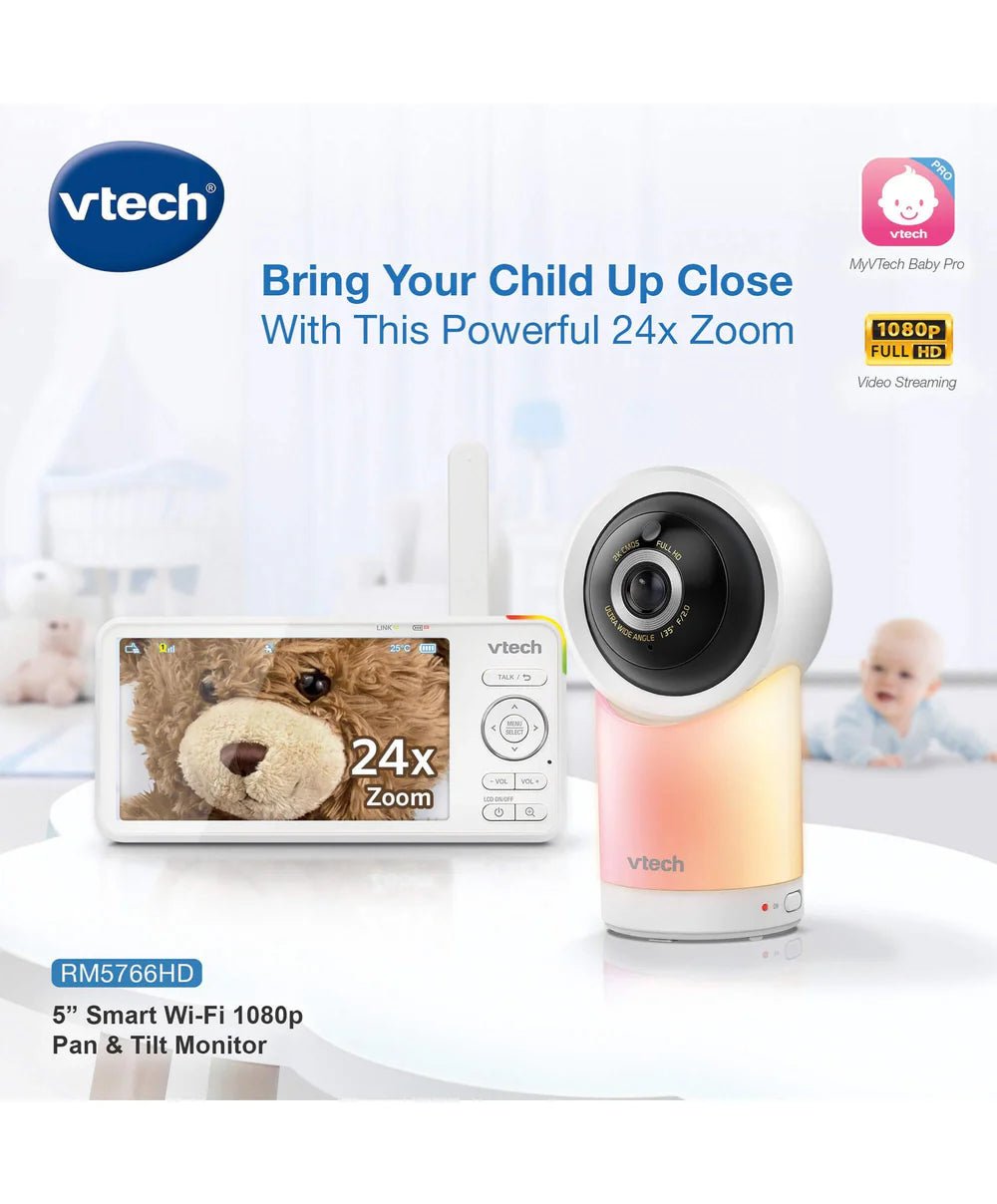 Digital 5" Smart WiFi HD Pan tilt with Remote Access | Video Monitor | VTech for Mamas & Papas LB - Baby Monitors