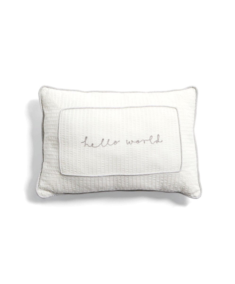 Welcome To The World Cushion - White/Grey | Nursery Decor | Mamas & Papas for Mamas & Papas LB - 6hr