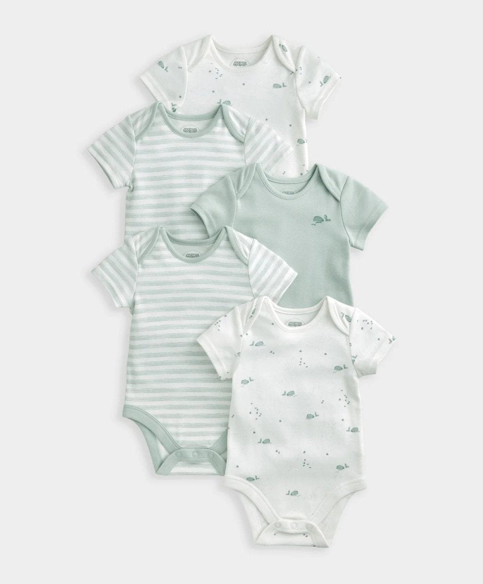 Whale Short Sleeve Bodysuits (Set of 5) | Bodysuit | Mamas & Papas for Mamas & Papas LB - 6hr