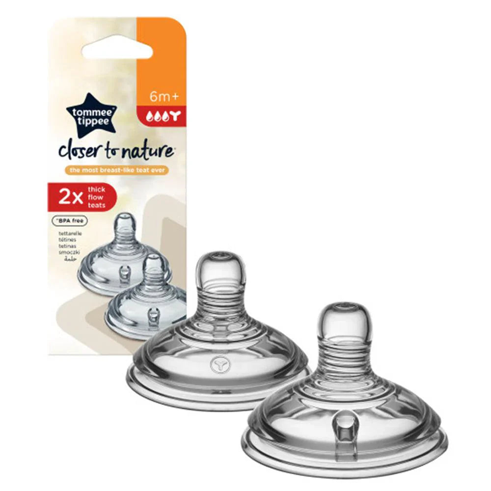 Tommee Tippee Thick Flow Teat 6m+ (2 Pcs) BPA free