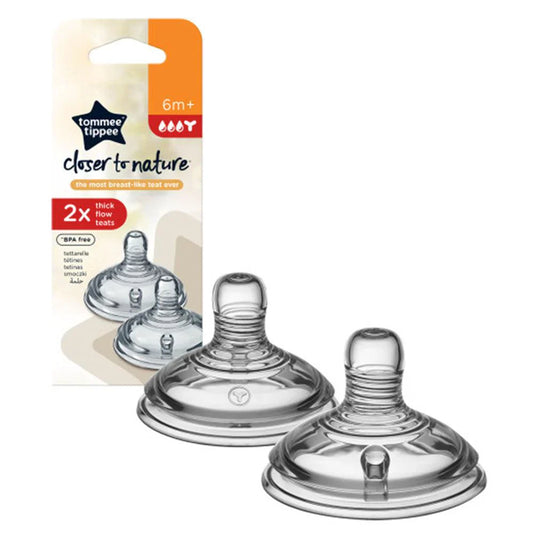 Tommee Tippee Thick Flow Teat 6m+ (2 Pcs) BPA free