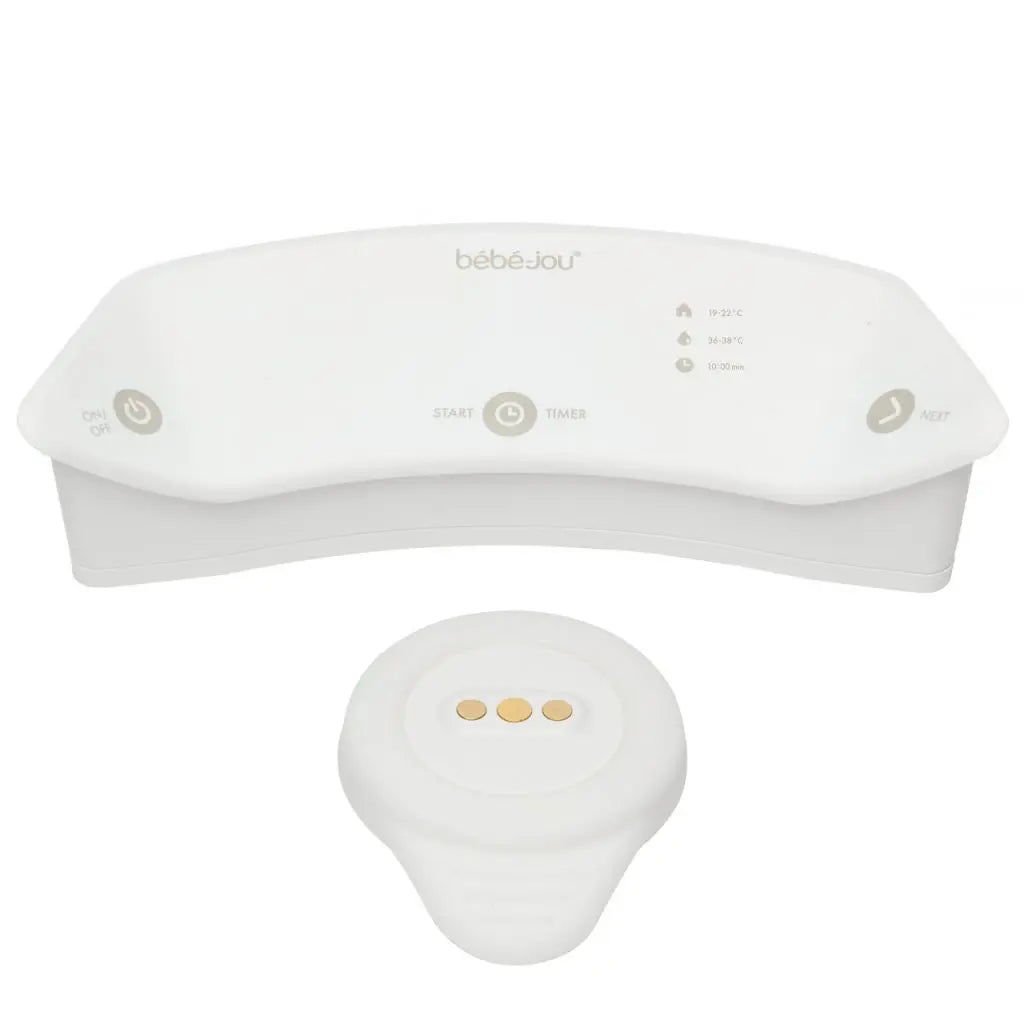Digital thermometer unit, white oval base with control display and rounded sensor head