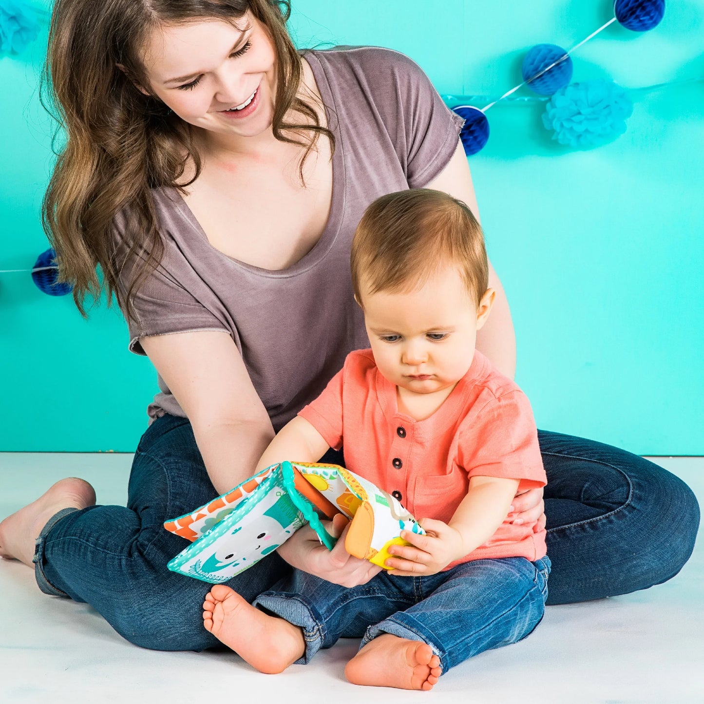 Jouet de dentition et de lecture en peluche
