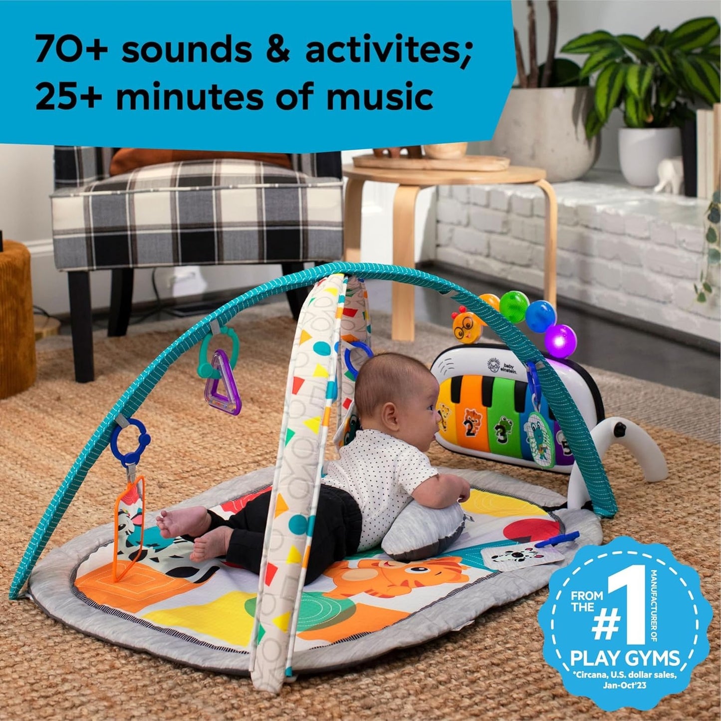 Baby Einstein 4-in-1 Tunes Music and Language Play Gym and Piano Tummy Time Activity Mat | Mamas & Papas, Babies, Nursing, 