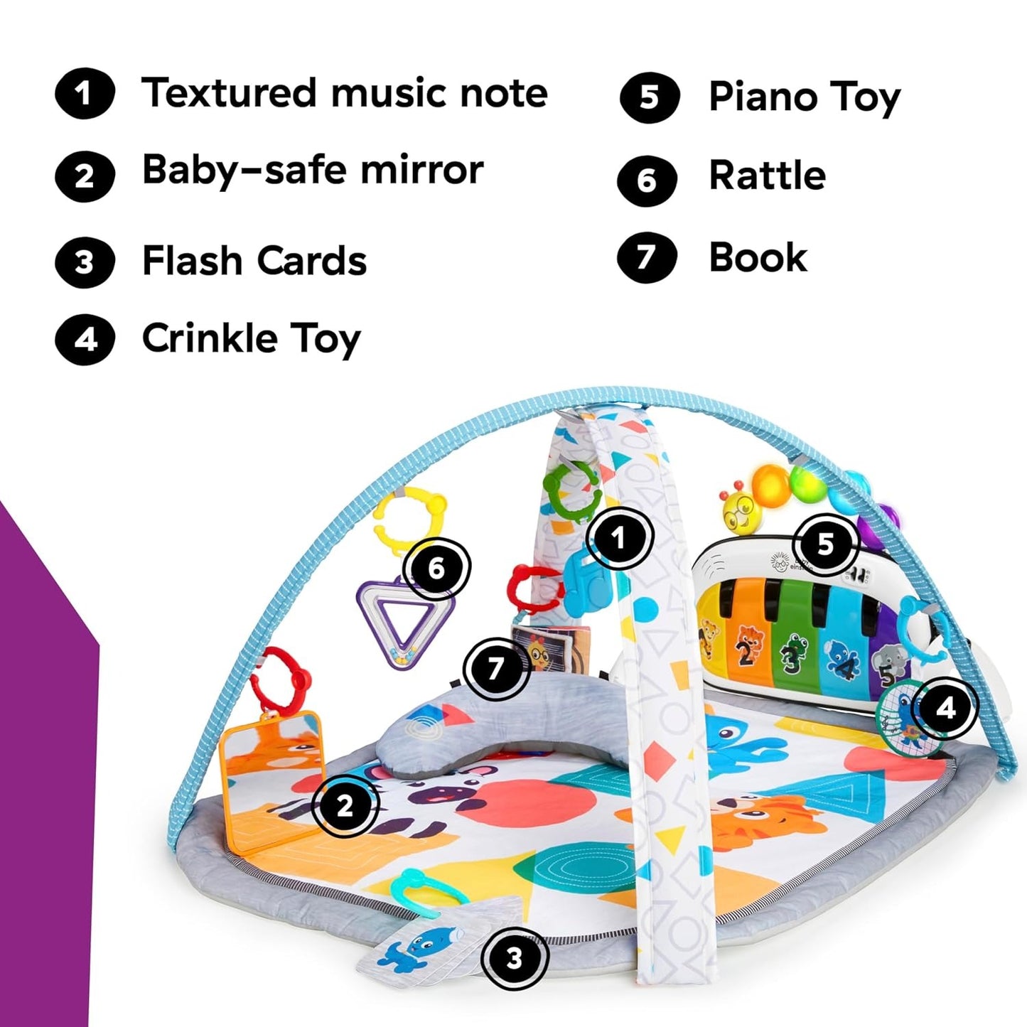 Baby Einstein 4-in-1 Tunes Music and Language Play Gym and Piano Tummy Time Activity Mat | Mamas & Papas, Babies, Nursing, 