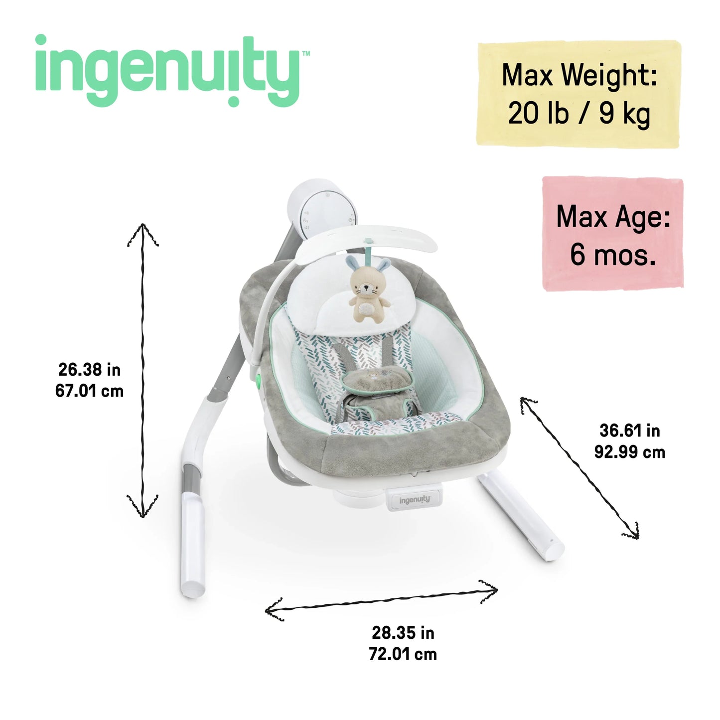 AnyWay Sway Multi-Direction Portable Baby Swing