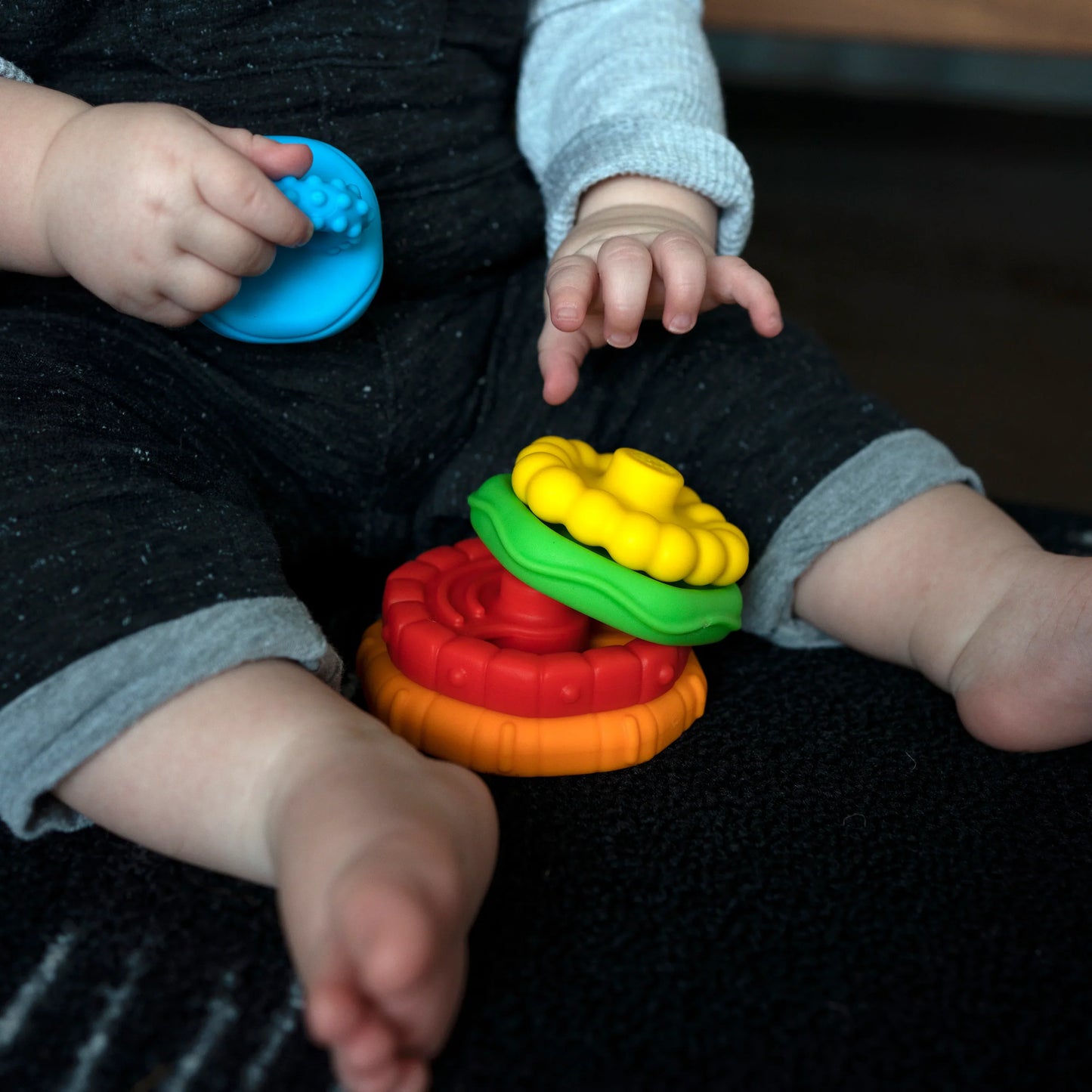 Ensemble de jouets de dentition multi-textures Stack &amp; Teethe, faciles à saisir, 5 pièces