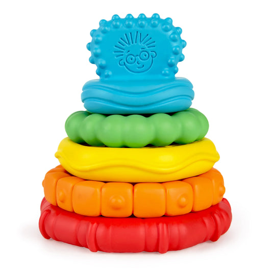 Baby Einstein Stack & Teethe Multi-Textured Easy-to-Grasp 5-Piece Teether Toy Set teether