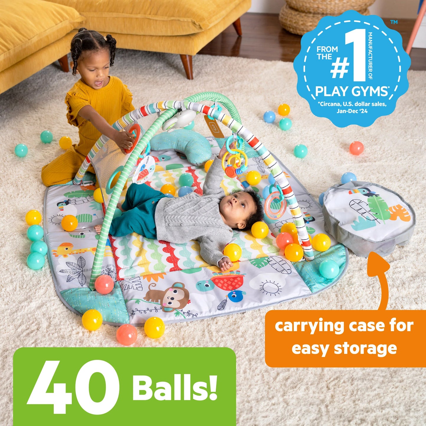 5-in-1 Your Way Ball Play Baby Activity Gym & Ball Pit, Totally Tropical