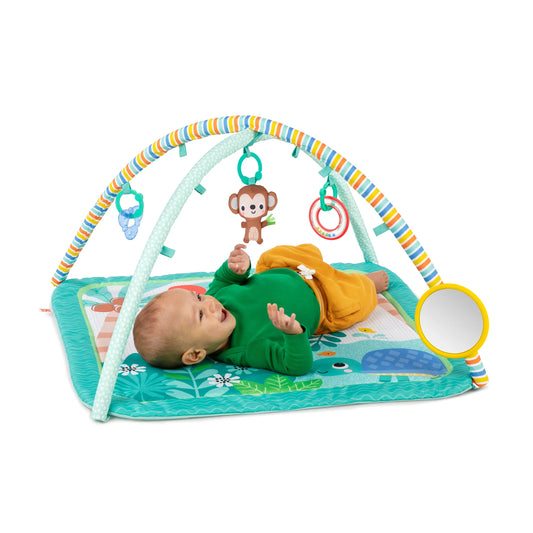 Bright Starts Palm Party Baby Activity Gym & Play Mat, Gender Neutral Play Gym