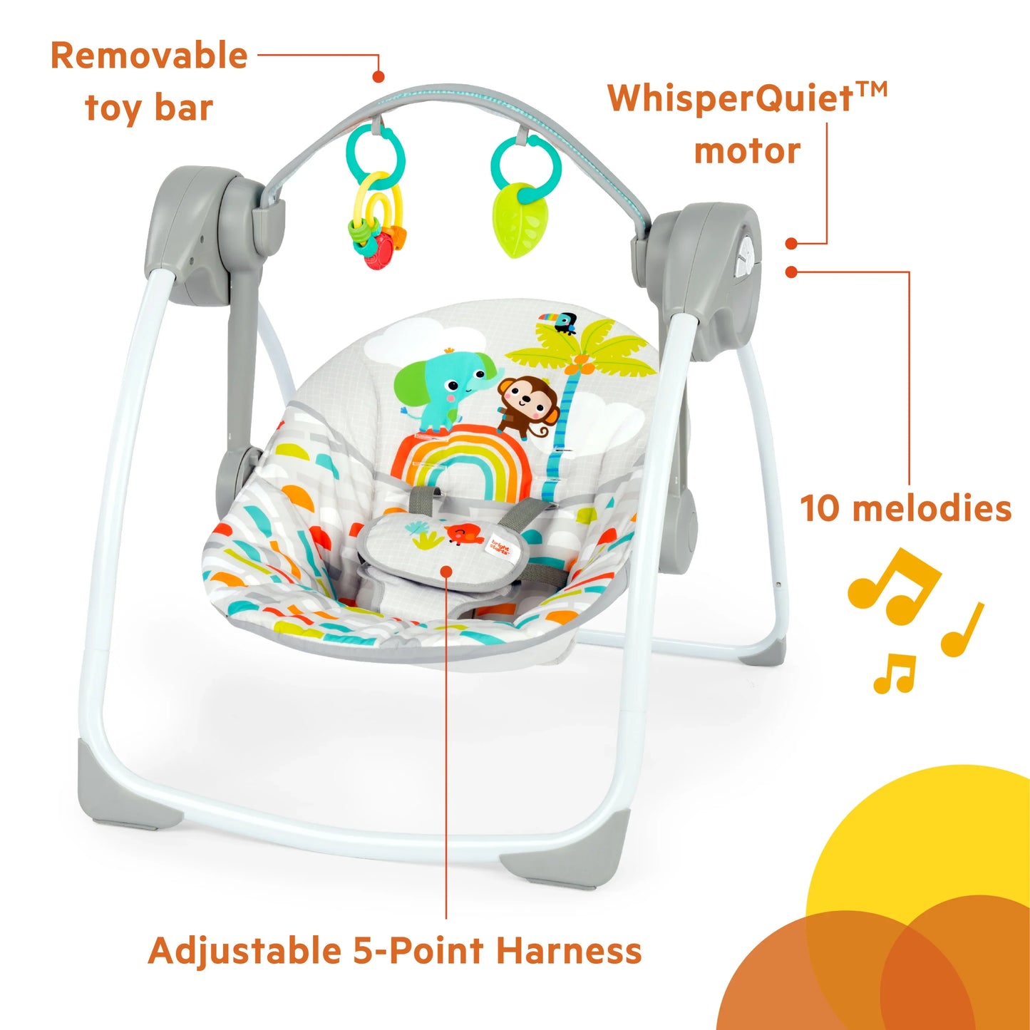 Playful Paradise Portable Compact Baby Swing, Unisex