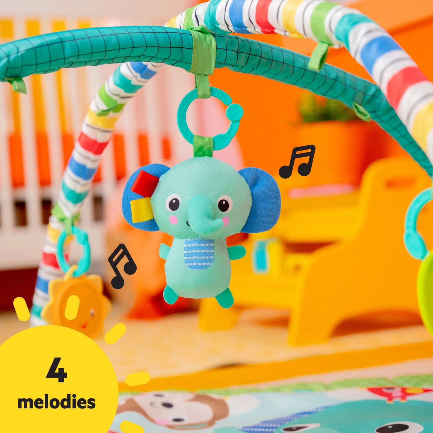 Wild Wiggles Baby Activity Gym & Machine-Washable Play Mat, Green