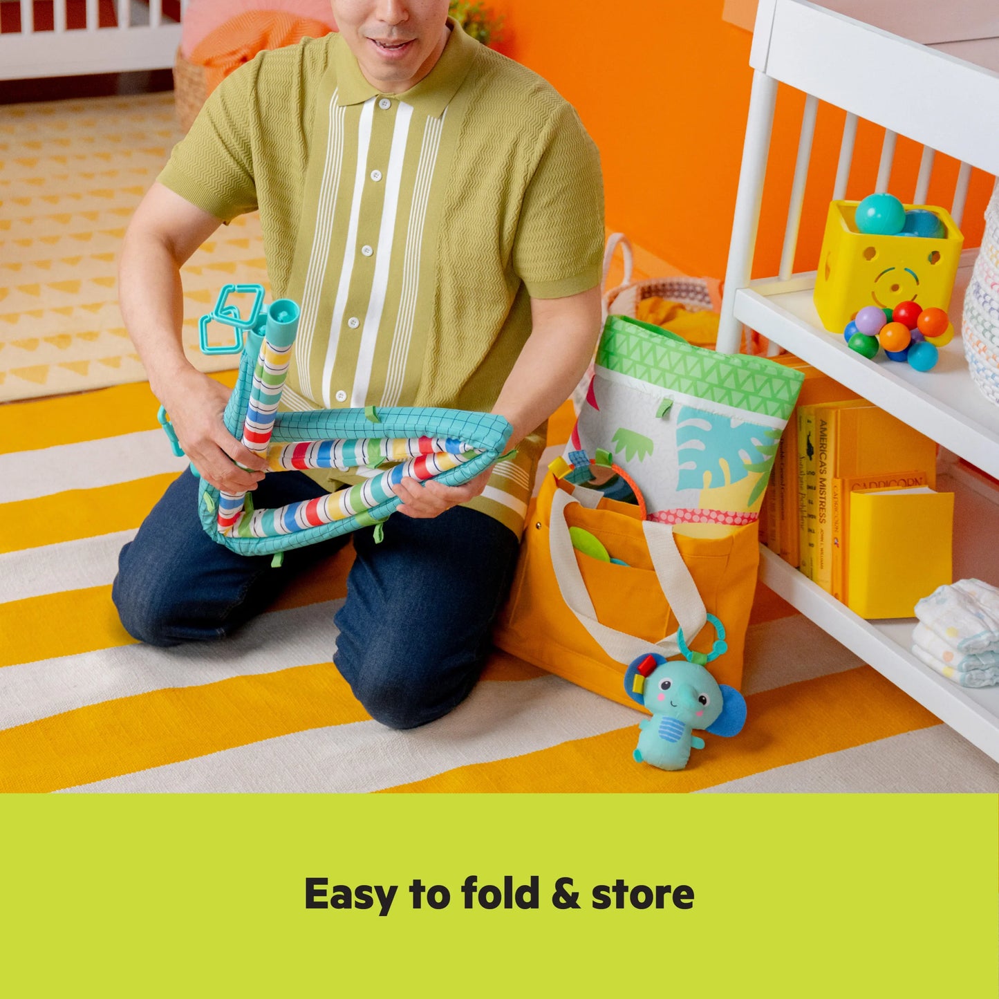Wild Wiggles Baby Activity Gym & Machine-Washable Play Mat, Green