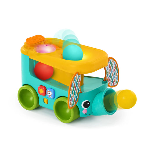 Bright Starts Pop & Roll Safari Bus Ball Play Toy Activity Toy