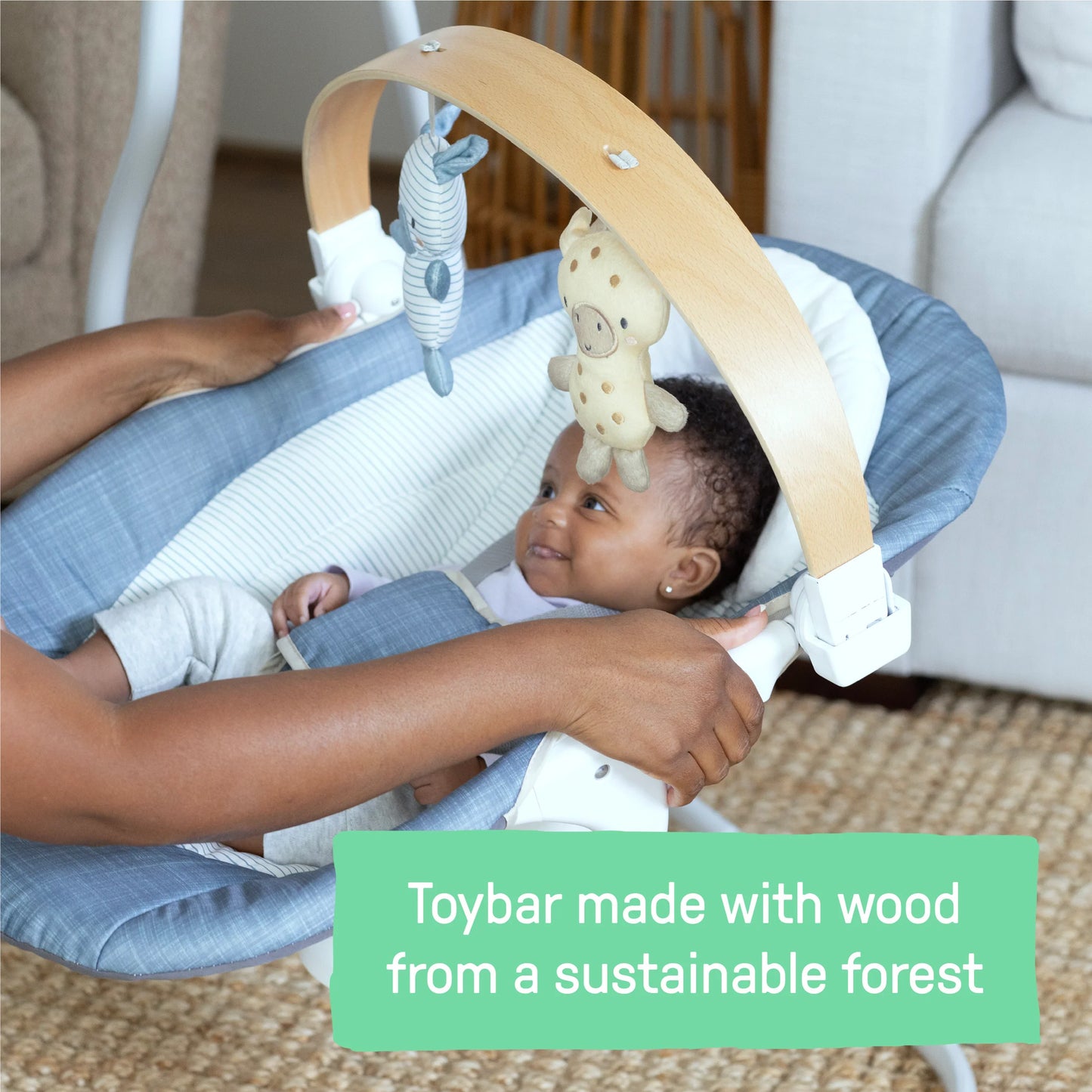 SimpleComfort Compact Soothing Swing - Chambray