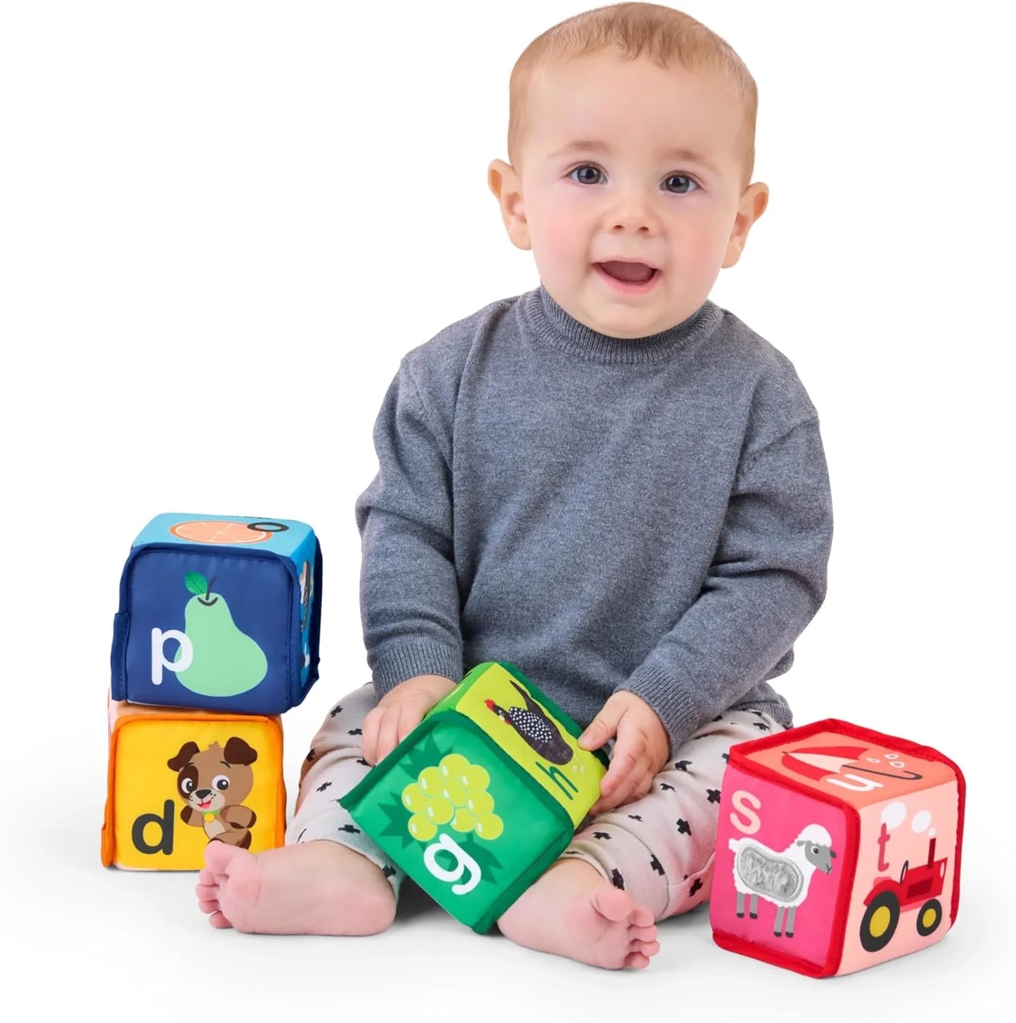 Blocs souples Alpha Stacks, multisensoriels et légers, à partir de 3 mois 