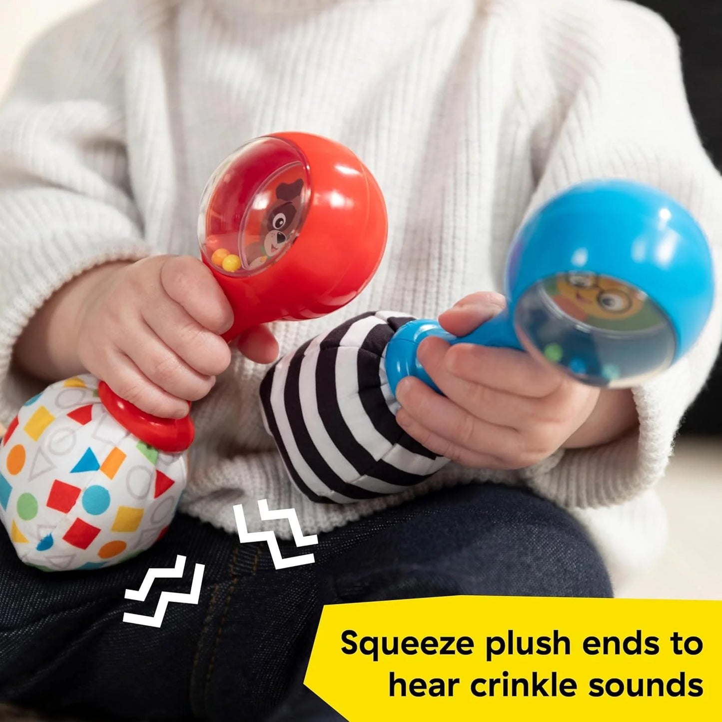 Shake & Groove Toy Maracas for Baby, Instrument Toy Baby Rattle with Soft Ends