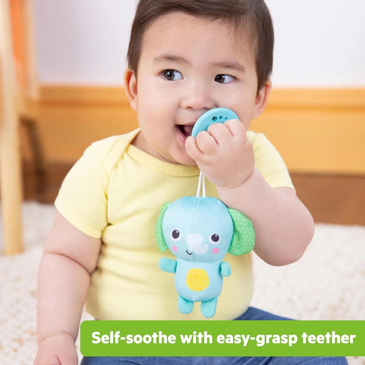 SootheMate Plush Elephant Teether Toy with Detachable Silicone Teether