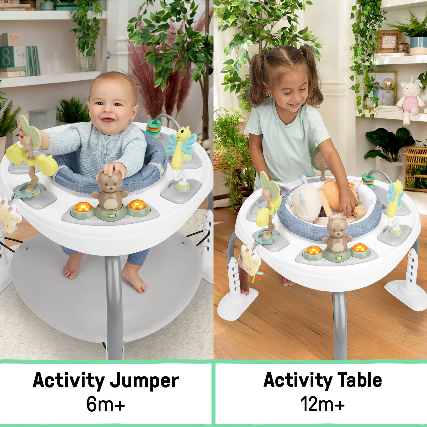 Chambray 2-in-1 Baby Jumper and Activity Center, Ages 6 -24+ Months